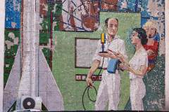 Віктор Арнаутов, Григорій Пришедько. Фрагмент мозаїки "Підкорювачі космосу". Маріуполь, 1962.