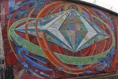 Галина Зубченко, Григорій Пришедько. Мозаїка "Тріумф кібернетиків". Київ, 1970-і.