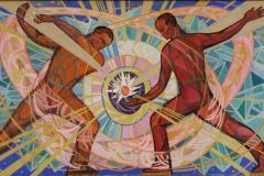 Галина Зубченко, Григорій Пришедько. Ескіз мозаїчного панно "Ковалі сучасності". Київ, 1974. 